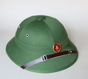 Vintage North Vietnam Army Vietcong Pith Helmet with Red Star Badge - Picture 1 of 7