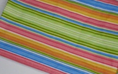3/4 Yard Striped Fabric 28" x 38" Spectrix 2004 J&E Designs Pink Blue Green - Image 1 of 4