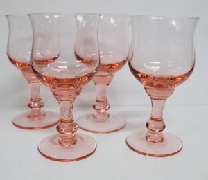 LOT of 4 PINK/PEACH WATER GOBLETS 7" VILLEROY & BOCH MONACO? - Picture 1 of 2
