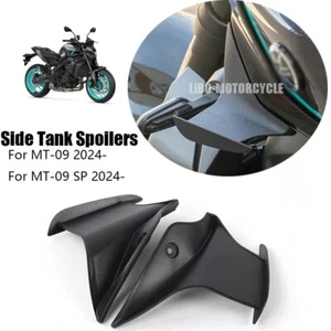 For Yamaha MT-09 MT09 SP 2024 2025 Tank Side Wings Race Spoilers Fairng Black - Picture 1 of 11