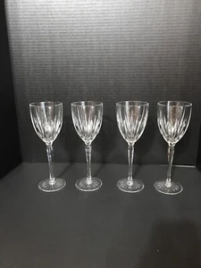 Set Of 4 Long Stem Crystal Wine Glasses.#770 - Picture 1 of 5