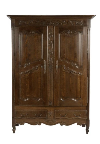 Vintage Solid Wood Wardrobe, French, Louis XV Style, Solid Wood, Farmhouse Cover