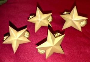 4x alte Servietten-Ringe / Supports. Sterne aus Metall Goldfarbig Weihnachtsdeko - Bild 1 von 24