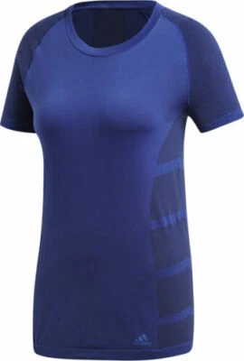 adidas Primeknit CRU Short Sleeve Womens M/medium Running Top/shirt mystery ink - Image 1 of 4