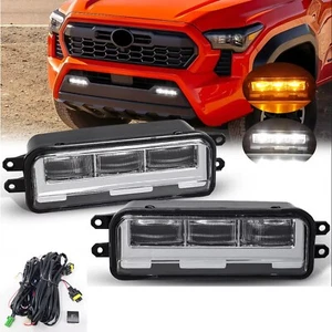 Kit de luces antiniebla LED de lente transparente para Toyota Tacoma 2024 2025 cable luz de señal ámbar - Imagen 1 de 20