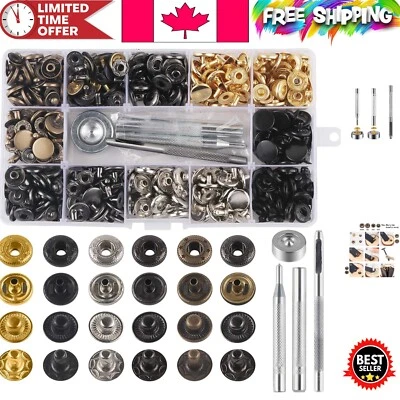 All-in-One Snap Fastener and Tool Kit - 132 Sets for Leather & Fashion Crafts Foto 1 de 4