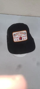 Cappello Vintage Maglia Camionista Sicurezza Patch Adj Snapback Nero Made USA - Foto 1 di 7