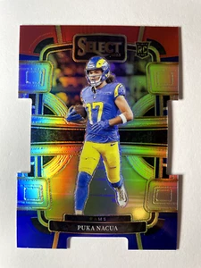 2023 Panini Select Prizm NFL Red & Blue Die-cut Concourse Puka Nacua Rams RC - Picture 1 of 2