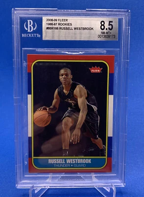 2008-09 Fleer 1986-87 新秀 #86R166 Russell Westbrook (RC)(BGS 8.5 级) — 第 1/2 张图片