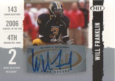 2008 SAGE HIT Football Autographs Silver #A2 Will Franklin Auto