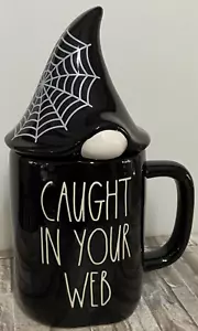 COPERCHIO TAZZA DA CAFFÈ RAE DUNN HALLOWEEN CATTURATO NEL TUO WEB 20 oz copertura topper gnome - Foto 1 di 5