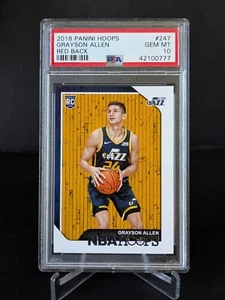 2018-19 Panini NBA Hoops Red Back Variant Grayson Allen #247 Rookie RC PSA 10 - Foto 1 di 1