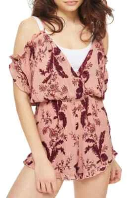 TOPSHOP Mujeres Floral Hombro Frío Mameluco Alterno Activo Monos $58  Foto 1 de 4