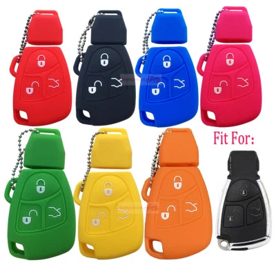 Fit Mercedes Benz C E S 3 Button Remote Smart Key Fob Silicone Skin Case Cover  - Image 1 of 4