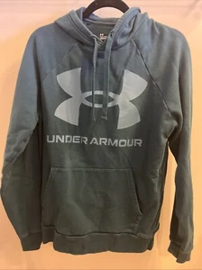 Under Armour $60 Men's Armour Fleece Big Logo Hoodie BlueGreen SIZE M (2) - Picture 1 of 3