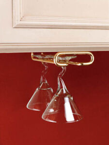 BNIB Rev-A-Shelf Brass Under Cabinet Stemware Holder - 16 inch