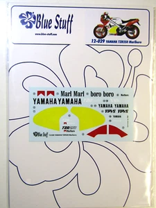Blue Stuff Decal Sheet 1:12 Scale Yamaha TZR250 Marlboro suit Hasegawa Kit BK-11 - Foto 1 di 10