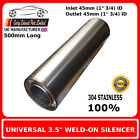 3.5" x 20" Weld On Stainless Steel Silencer Exhaust Box Body, 1" 3/4 (45mm) Bore