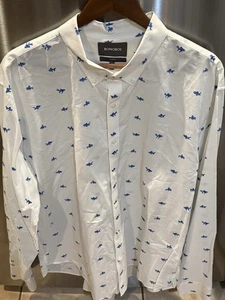 Camisa Bonobos Abotonada Para Hombres XXL Calce Ajustado Cuello Abotonado Manga Larga Blanca - Imagen 1 de 4