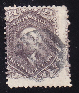 US Scott 78 old 24c Washington lilac U/F fancy cancel CV $400 - Picture 1 of 1
