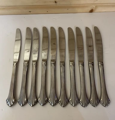 Обеденные ножи Gorham GRANDE QUINTETTE 10 глянцевые столовые приборы из нержавеющей стали 18/8 - Изображение 1 из 4