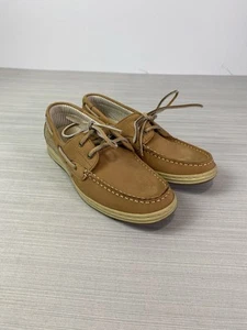 Magellan Outdoors Shoes Womens 9.5 Topsail Two Eye Boat Sneakers Brown Leather - Picture 1 of 13