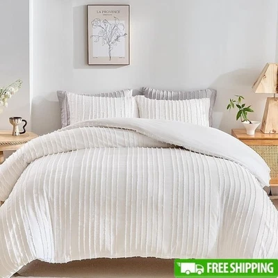 Funda nórdica suave de microfibra King juego de cama de 3 piezas acolchada transpirable nueva Foto 1 de 4