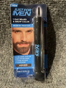 NEW Just for Men 1-Day Beard & Brow Color - Medium Brown, Temporary Color, 0.3oz - Picture 1 of 4