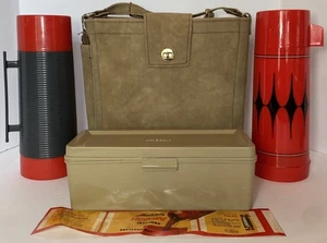 4pc Aladdin Red Picnic Set Qt Thermos Lunch Box Carry Bag - Picture 1 of 24
