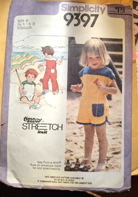 VTG SEWING PATTERN -SIMPLICITY #9397 Size  1/2-1-2  KNIT JUMPSUIT/2 LENGTH-UNCUT - Image 1 of 2