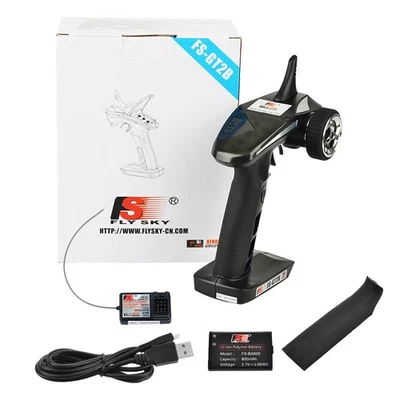 FS-GT2B 2.4Ghz 3CH Remote Radio Senden Empfangen 2 in 1 Combo für RC Cars Boote - Bild 1 von 4