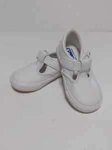 Scarpe Keds DAPHNE bambino/ragazza cinturino a T pelle bianca taglia 5 NUOVE!! - Foto 1 di 9