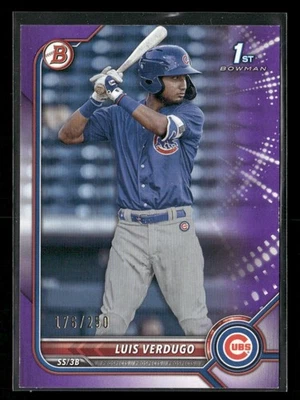 2022 Bowman #BP-147 Luis Verdugo Prospects Purple #/250 - Image 1 of 2