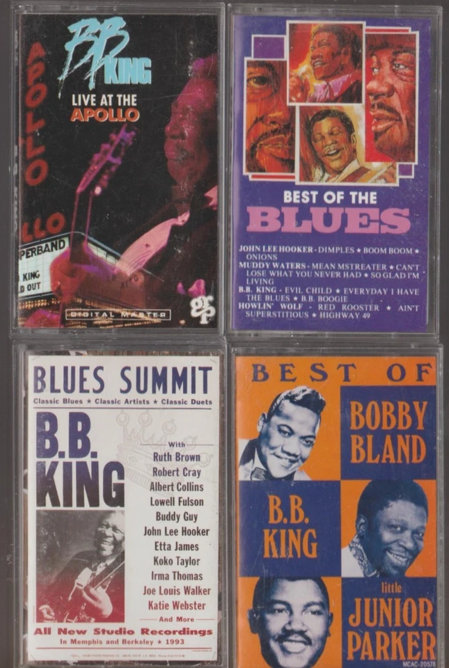 B.B. KING, BOBBY BLAND, MUDDY WATERS  CASSETTE TAPE LOT OF 4 BLUES TAPES - Imagem 1 de 1