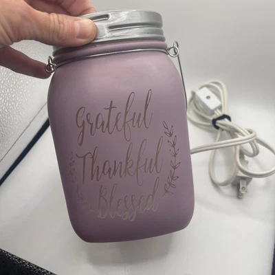 Scentsy Grateful Thankful Blessed Mason Jar Wax Warmer 带盒  — 第 1/4 张图片