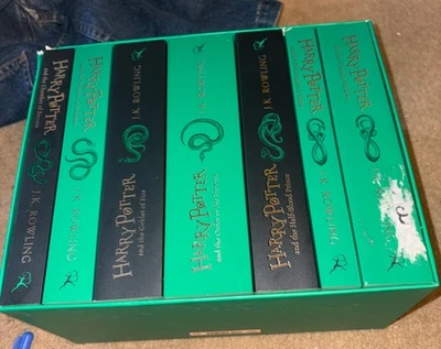 7 Harry Potter Slytherin House Editions Paperback Box Set by J.K. Rowling READ - Image 1 of 4