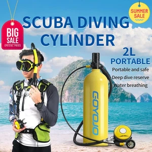 2L Scuba Diving Mini Tank Mask/Adapter Cylinder Oxygen Bottle Underwater Set - Picture 1 of 28