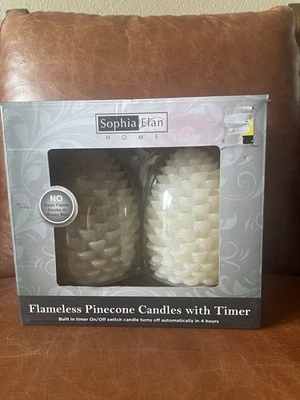 Velas de piña sin llama Sophia Elan Home con temporizador incorporado nuevas en caja Foto 1 de 4