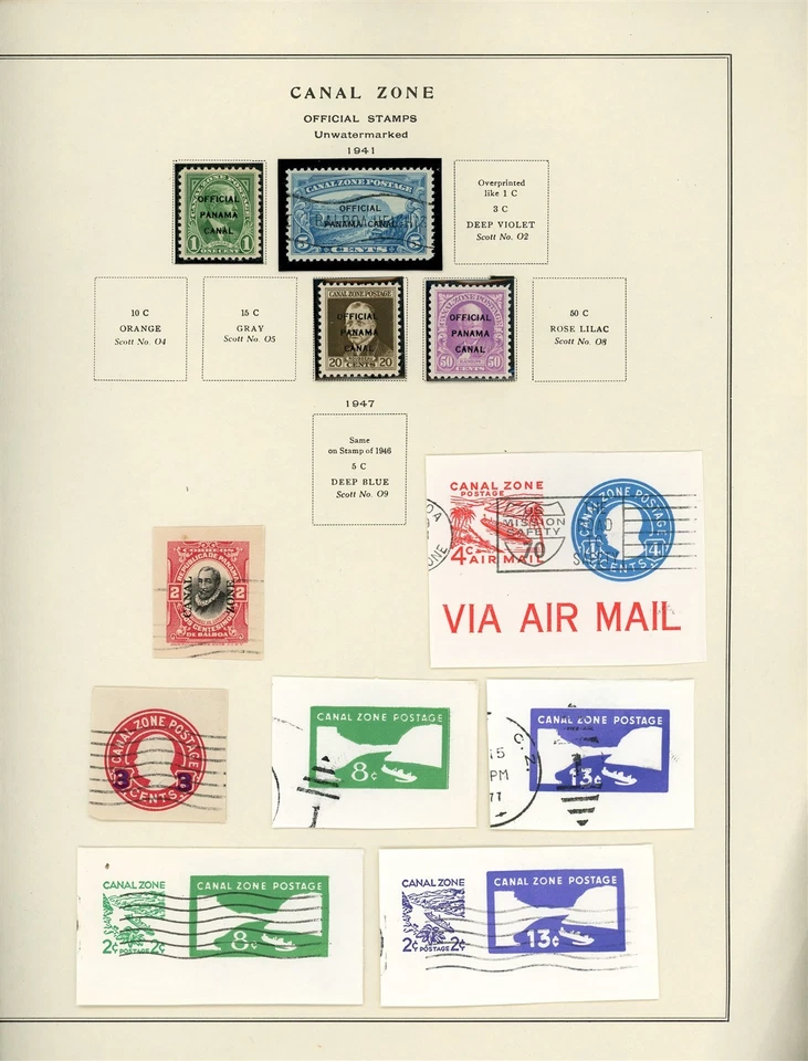 U.S. POSSESSIONS - CANAL ZONE Scott Specialty Page Lot #65 - SEE SCAN - $$$ - Image 1 of 1