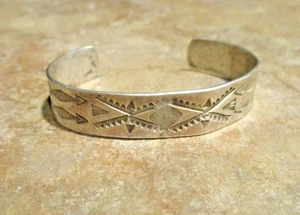 SCARCE !!  Old Pawn Navajo Sterling Silver SUN DOG ARROW Design Bracelet - Picture 1 of 12