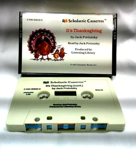 Scholastic Audiobook on Cassette Tape ~ IT'S THANKSGIVING ~Jack Prelutsky ~ 1987 - Imagen 1 de 3