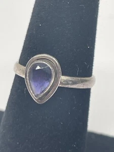 Vintage 925 Sterling Silver, Gemstone Statement Purple Heart Ring size 6.5 - Picture 1 of 8