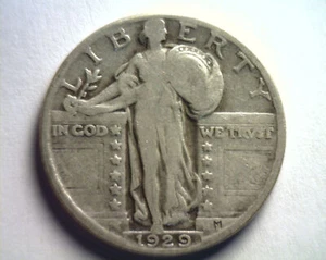 1929 STANDING LIBERTY QUARTER VERY GOOD / FINE VG/F NICE ORIGINAL COIN BOBS COIN - Picture 1 of 2