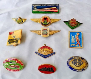 11 UNUSUAL DESIGN AUSTRALIAN BOWLING CLUB BADGES: RAILWAY, WINGS, VICTORIA CROSS - Picture 1 of 13