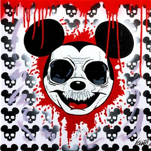 Pintura Original 50x50 cm Obra de Arte Comic Street Art Pop Imagen Única - Imagen 1 de 2