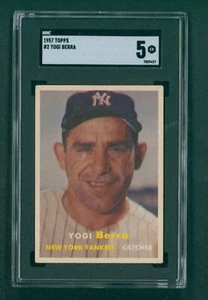 1957 Topps Baseballkarte - #2 Yogi Berra, SGC 5 EX - Bild 1 von 2