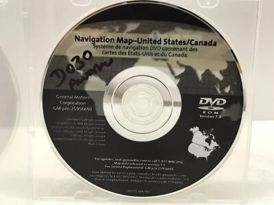NAVIGATION SYSTEM MAP DVD USA/CANADA P/N 25956691 VERSION 7.3 "D030" - Image 1 of 4