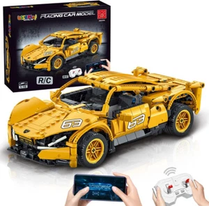WISEPLAY STEM Juego de Construcción para 12+, Kit de Coche RC, Coche de Carreras, 873 Piezas, Amarillo - Imagen 1 de 11