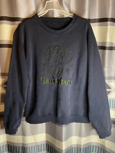 VINTAGE Timberland Weathergear Sweatshirt Mens S/M Blue/Green Crewneck Shirt 90s - Picture 1 of 8