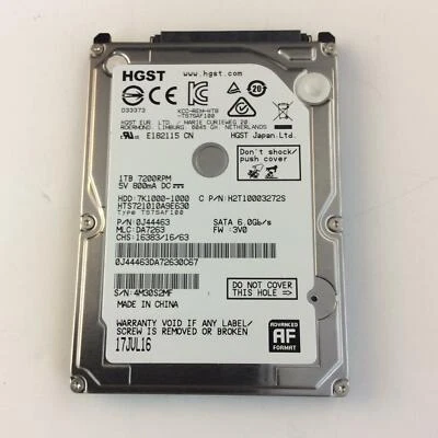 HGST HTS721010A9E630 1TB HDD: 7K1000-1000 P/N: 0J44463 MLC: DA7263 6.0Gb NT* - Image 1 of 2